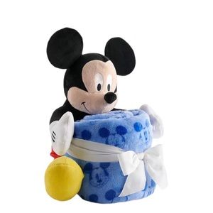 NEW Disney Mickey Mouse Plush and Throw Blanket set Baby Shower Birthday Gift